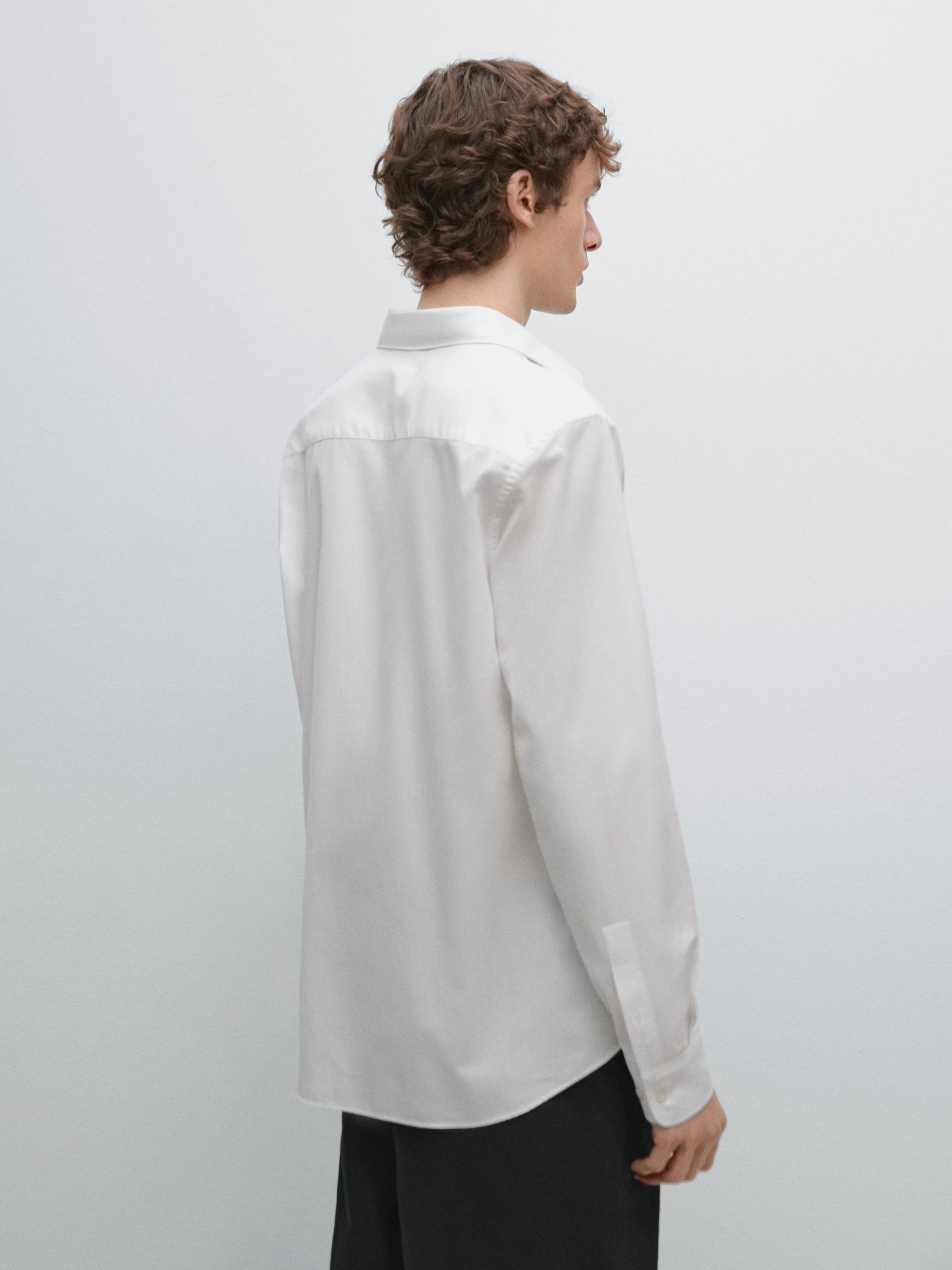 Chemise slim chinée en twill